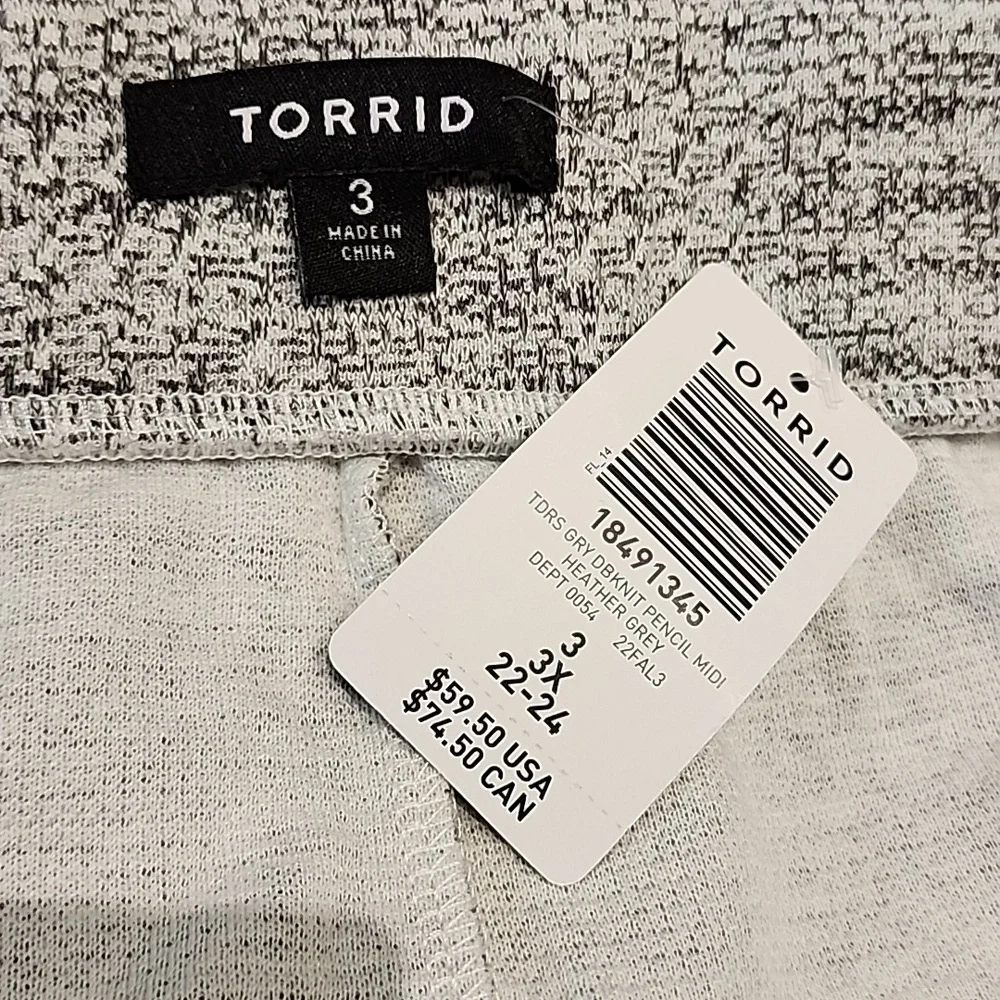 Torrid - Midi Studio Double Knit Pencil Skirt in Heather Grey - Picture 5 of 10